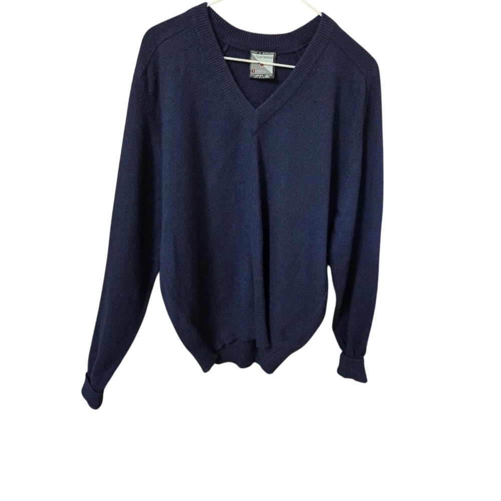 Clan Douglas Sweater Men's Medium Blue Cashmere Luxury Knit Scotland